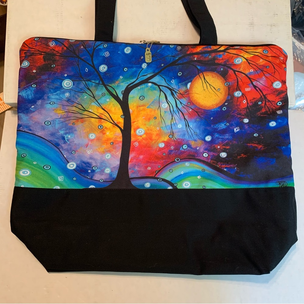 Janine King Designs MADART Large Tote Bag Purse in Winter Sparkle, NWT